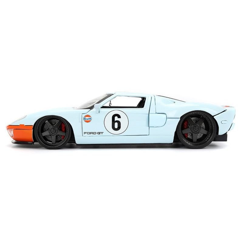 2005 Ford GT #6 "Gulf Oil" Light Blue with Orange Stripes "Hyper-Spec" Series 1/24 Diecast Model Car by Jada-Jada-ModelCars.com