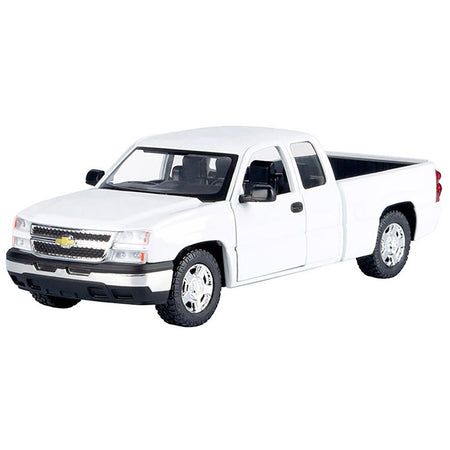 2006 Chevrolet Silverado 1500 Pickup Truck White "Timeless Legends" Series 1/25 Diecast Model Car by Motormax-Motormax-ModelCars.com