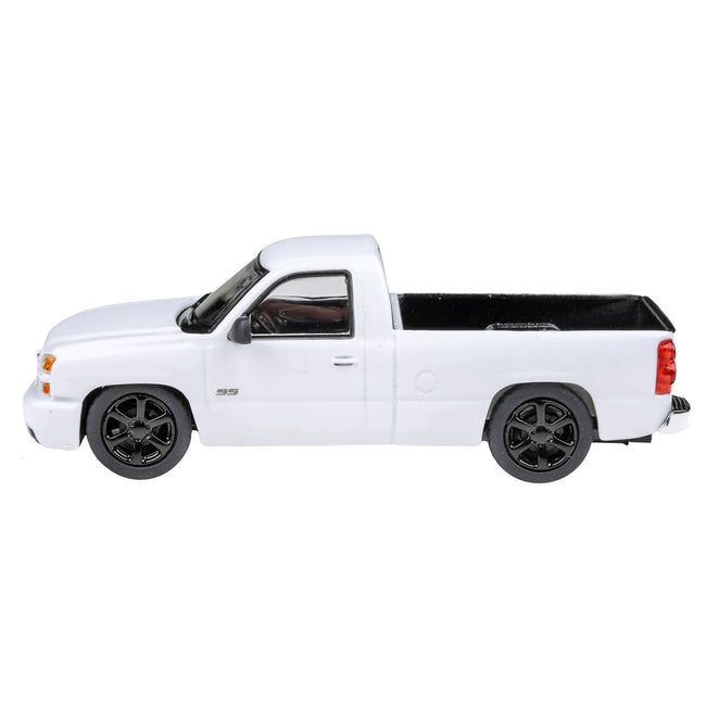 2006 Chevrolet Silverado 'Cateye' Pickup Truck Summit White 1/64 Diecast Model Car by Paragon-Paragon-ModelCars.com