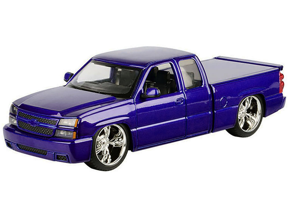 2006 Chevrolet Silverado Custom Pickup Truck Blue Metallic "Die-Cast Collection" Series 1/25 Diecast Model Car by Motormax-Motormax-ModelCars.com