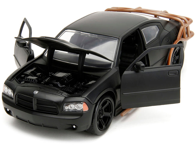 2006 Dodge Charger Matt Black with Outer Cage "Fast & Furious" Movie 1/24 Diecast Model Car by Jada-Jada-ModelCars.com
