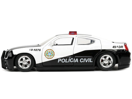 2006 Dodge Charger Police Black and White "Policia Civil" "Fast & Furious" Series 1/24 Diecast Model Car by Jada-Jada-ModelCars.com