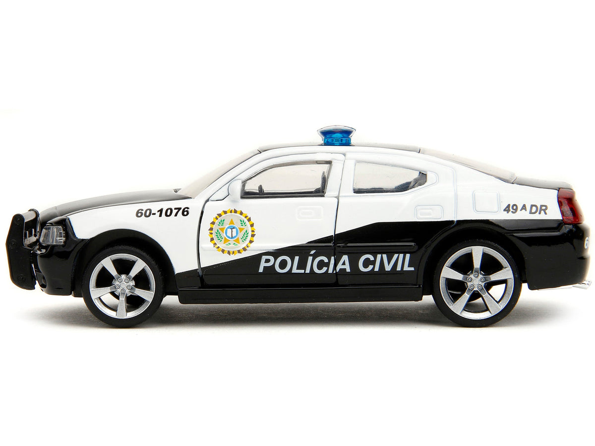 2006 Dodge Charger Police Black and White "Policia Civil" "Fast & Furious" Series 1/32 Diecast Model Car by Jada-Jada-ModelCars.com