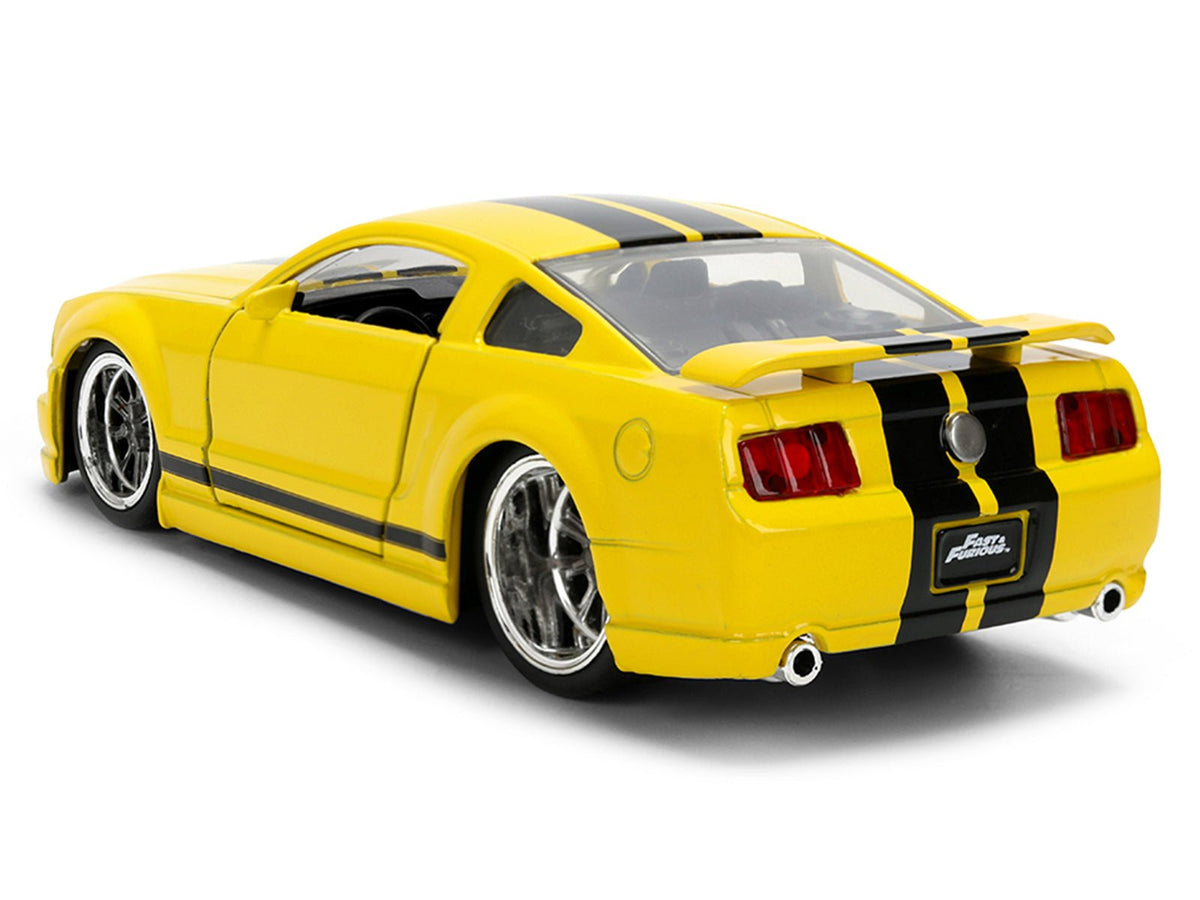 2006 Ford Mustang GT Yellow with Black Stripes "Fast & Furious 25 Years" Series 1/32 Diecast Model Car by Jada-Jada-ModelCars.com