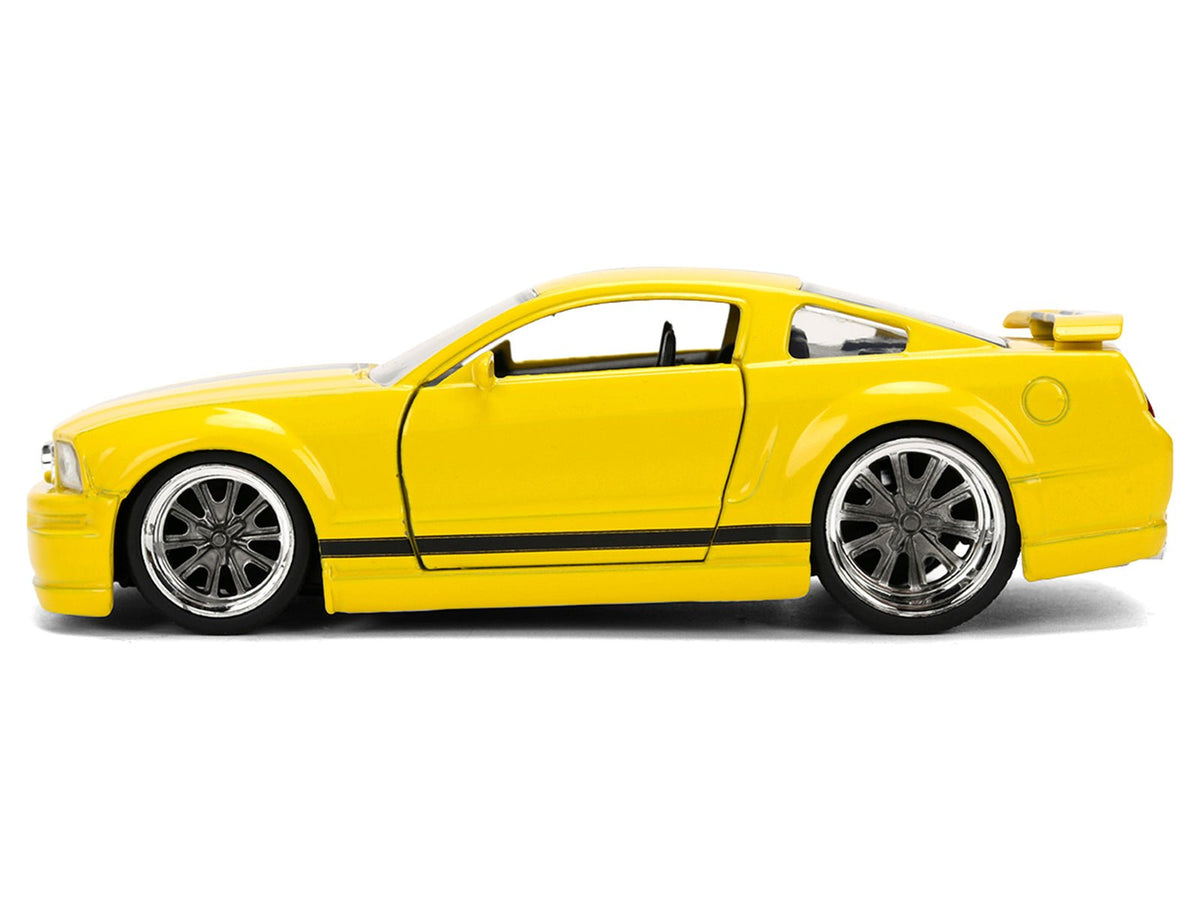 2006 Ford Mustang GT Yellow with Black Stripes "Fast & Furious 25 Years" Series 1/32 Diecast Model Car by Jada-Jada-ModelCars.com