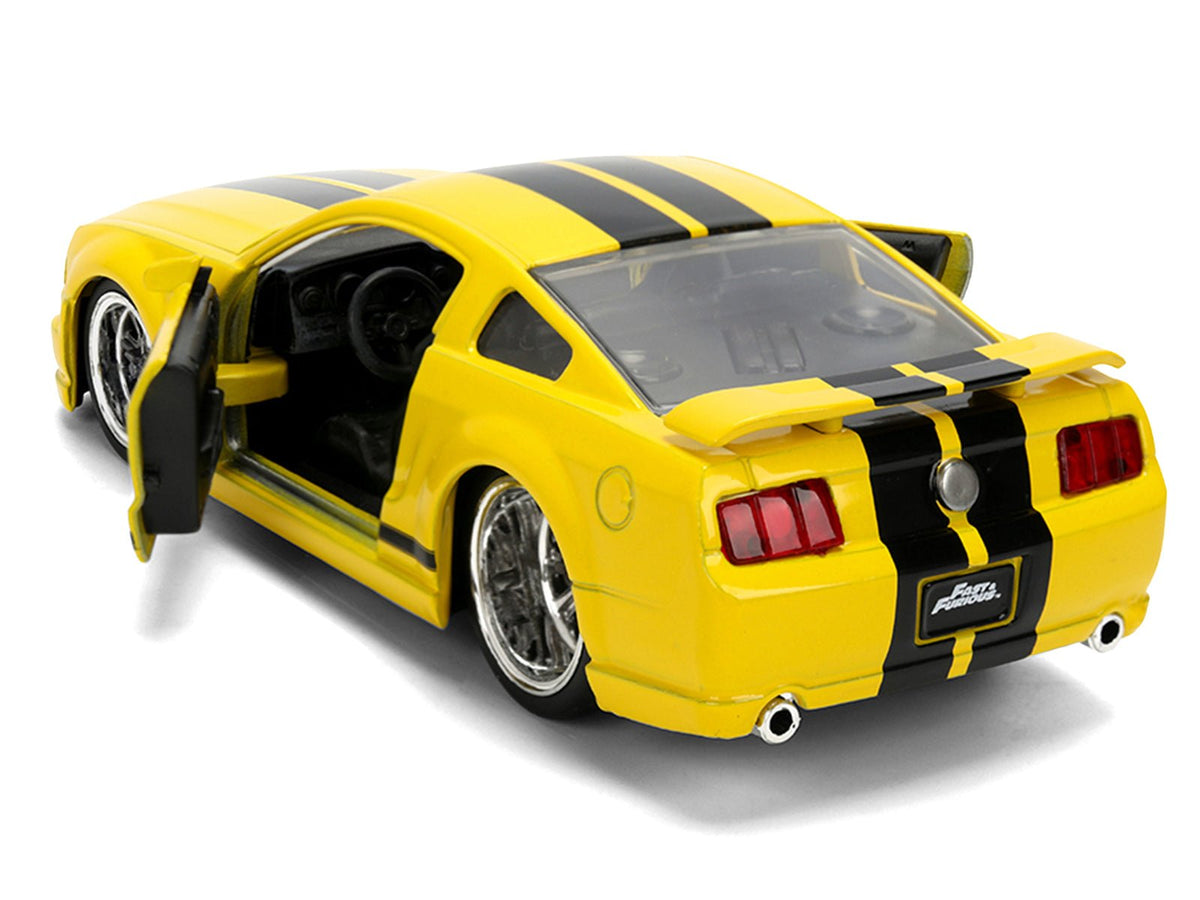 2006 Ford Mustang GT Yellow with Black Stripes "Fast & Furious 25 Years" Series 1/32 Diecast Model Car by Jada-Jada-ModelCars.com