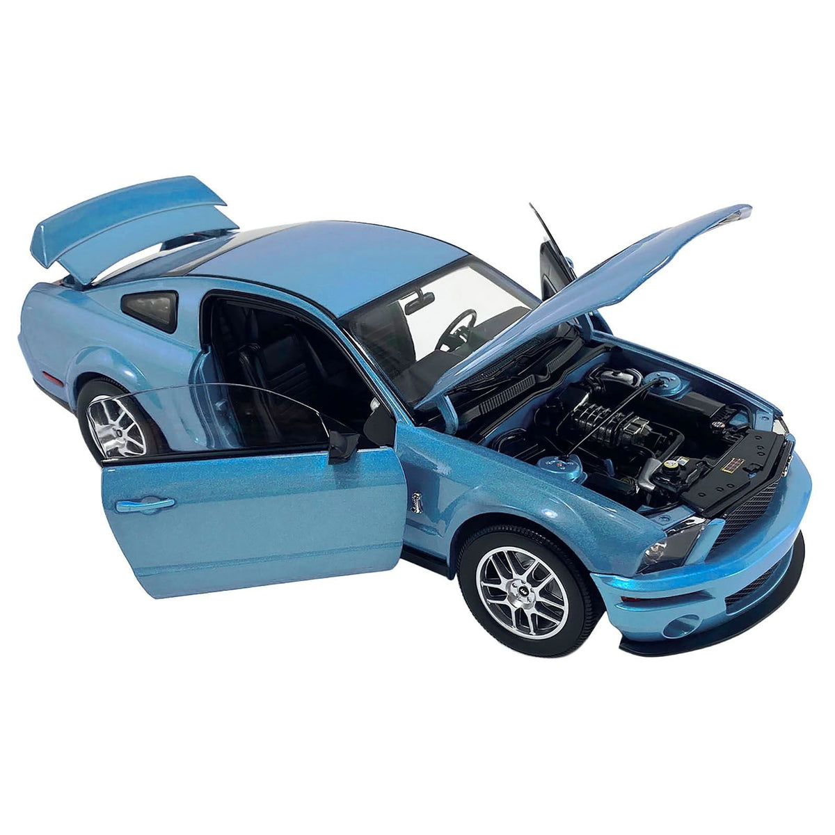 2007 Ford Shelby GT500 Windveil Blue Metallic "Shelby Collectibles" Series 1/18 Diecast Model Car by ACME-Acme-ModelCars.com