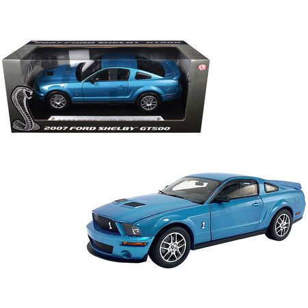 2007 Ford Shelby GT500 Windveil Blue Metallic "Shelby Collectibles" Series 1/18 Diecast Model Car by ACME-Acme-ModelCars.com