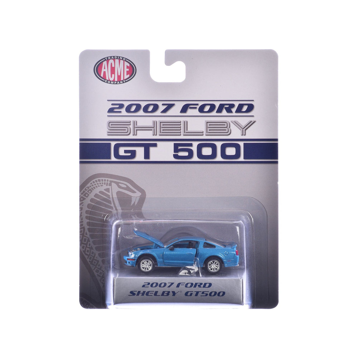 2007 Ford Shelby GT500 Windveil Blue Metallic "Shelby Collectibles" Series 1/64 Diecast Model Car by ACME-Acme-ModelCars.com