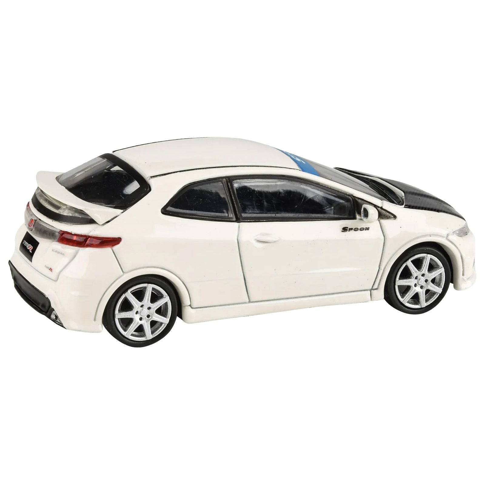 2007 Honda Civic Type R FN2 Championship White with Carbon Hood 1/64 Diecast Model Car by Paragon Models - Paragon - ModelCars.com