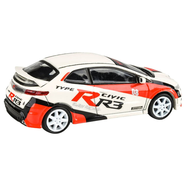 2007 Honda Civic Type R FN2 White "Race Livery" 1/64 Diecast Model Car by Paragon Models - Paragon - ModelCars.com