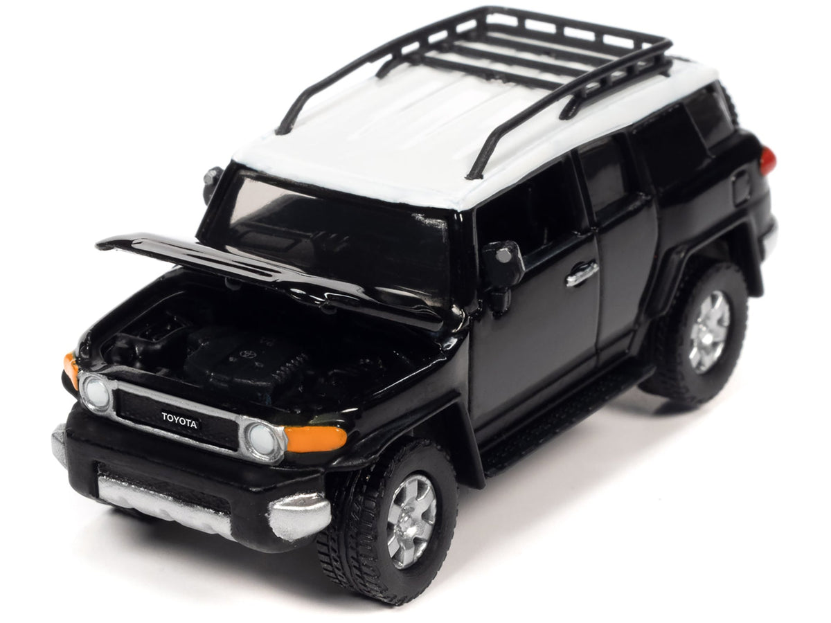 2007 Toyota FJ Cruiser Black Diamond with White Top and Roofrack "Classic Gold Collection" Series Limited Edition 1/64 Diecast Model Car by Johnny Lightning-Johnny Lightning-ModelCars.com