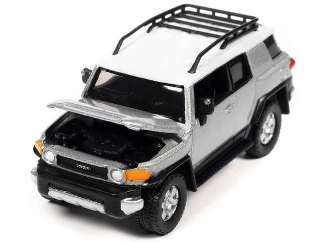 2007 Toyota FJ Cruiser Titanium Silver Metallic with White Top and Roofrack "Classic Gold Collection" Series Limited Edition 1/64 Diecast Model Car by Johnny Lightning-Johnny Lightning-ModelCars.com