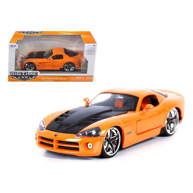 2008 Dodge Viper SRT10 Orange 1/24 Diecast Car Model by Jada-Jada-ModelCars.com
