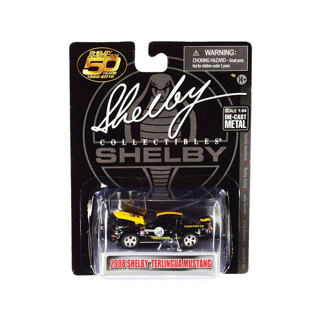 2008 Ford Shelby Mustang 08 "Terlingua" Black and Yellow "Shelby American 50 Years" (1962 - 2012) 1/64 Diecast Model Car by Shelby Collectibles - Shelby Collectibles - ModelCars.com
