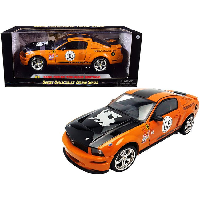2008 Ford Shelby Mustang 08 "Terlingua" Orange and Black "Shelby Collectibles Legend" Series 1/18 Diecast Model Car by Shelby Collectibles - Shelby Collectibles - ModelCars.com
