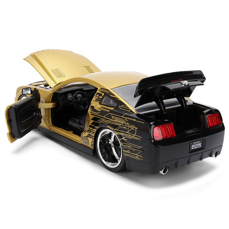 2008 Ford Shelby Mustang GT-500KR Gold Metallic and Black with Graphics "Bigtime Muscle" Series 1/24 Diecast Model Car by Jada-Jada-ModelCars.com