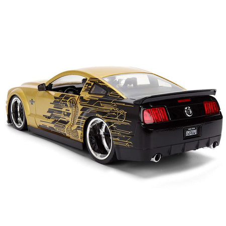 2008 Ford Shelby Mustang GT-500KR Gold Metallic and Black with Graphics "Bigtime Muscle" Series 1/24 Diecast Model Car by Jada-Jada-ModelCars.com