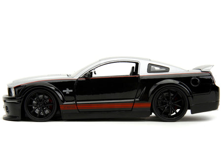 2008 Ford Shelby Mustang GT-500KR Silver and Black with Red Stripes "Bigtime Muscle" Series 1/24 Diecast Model Car by Jada-Jada-ModelCars.com
