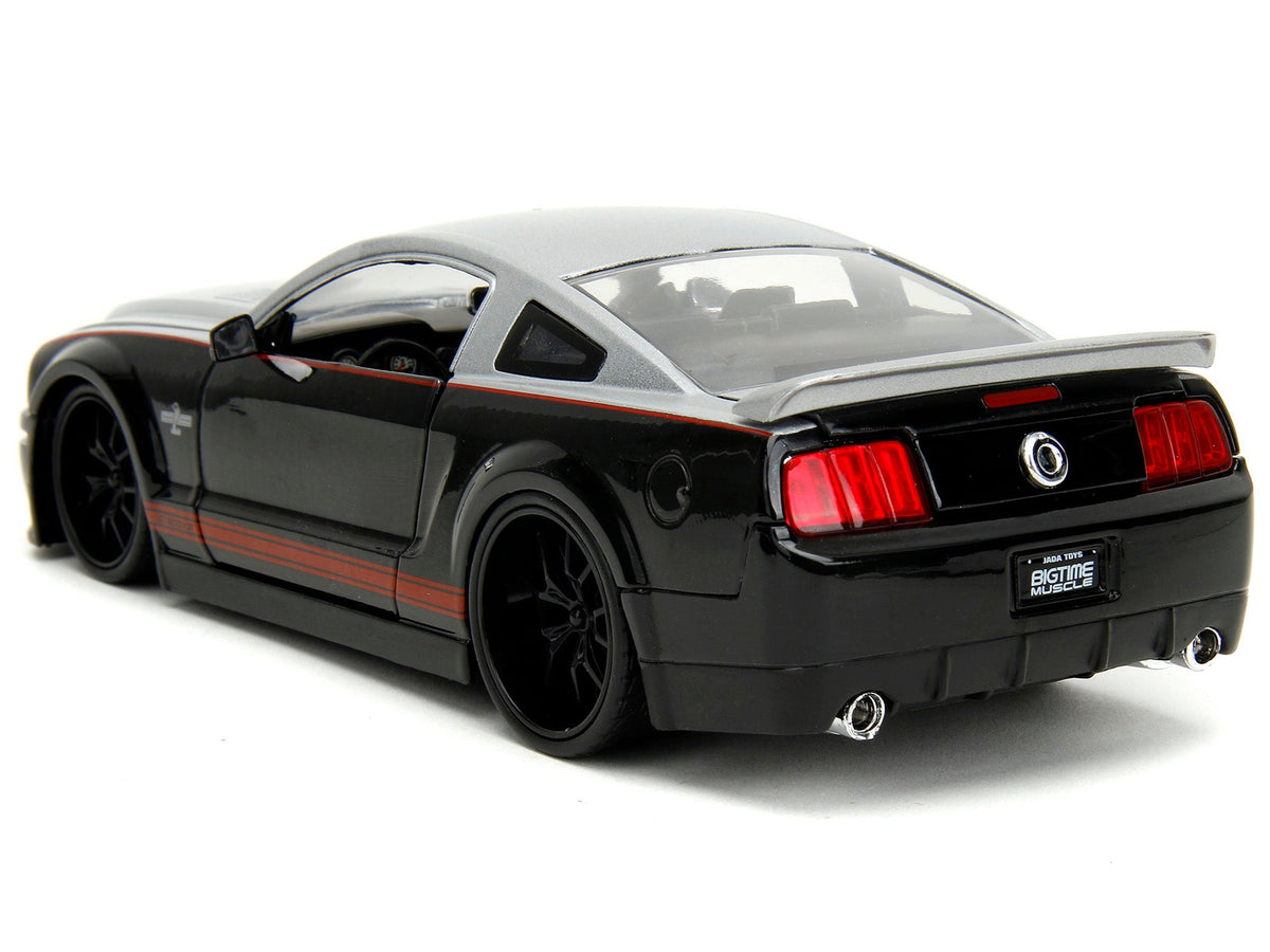 2008 Ford Shelby Mustang GT-500KR Silver and Black with Red Stripes "Bigtime Muscle" Series 1/24 Diecast Model Car by Jada-Jada-ModelCars.com