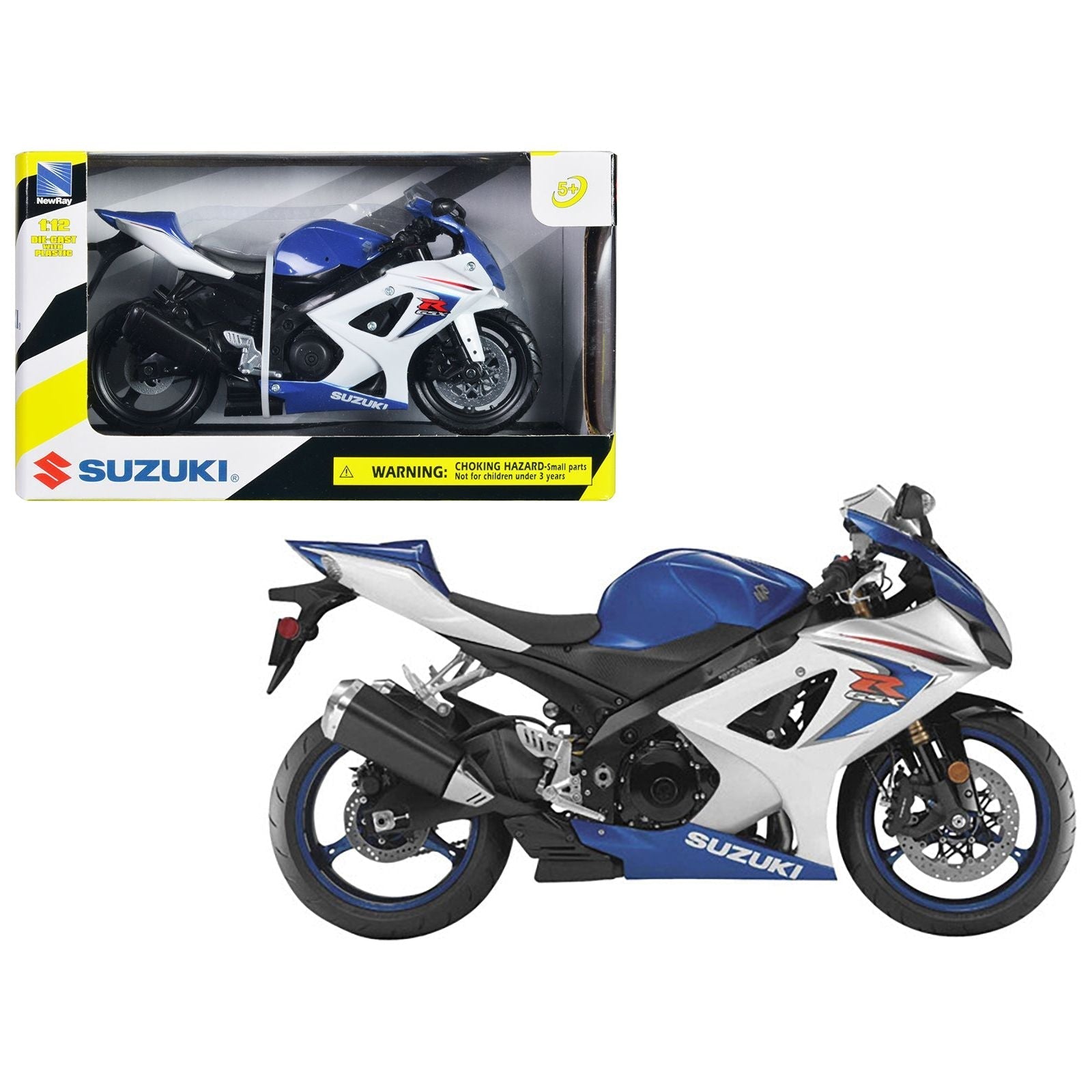 2008 Suzuki GSX - R1000 Blue Bike Motorcycle 1/12 by New Ray - New Ray - ModelCars.com