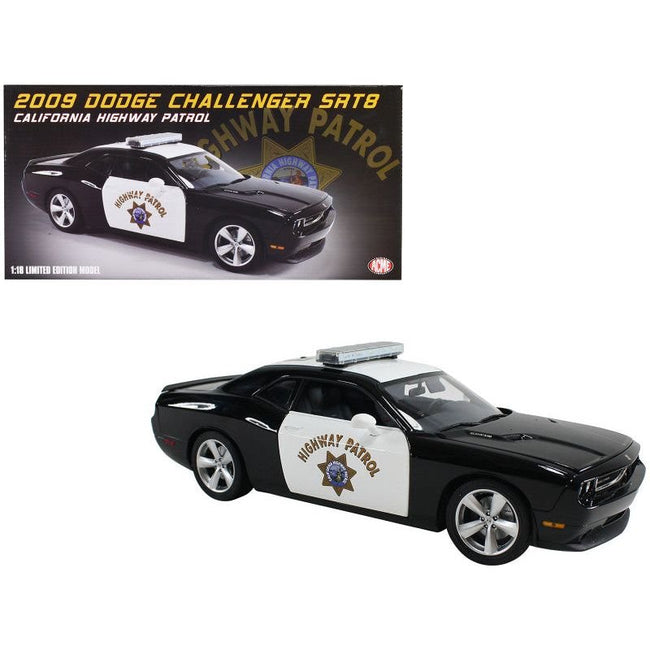 2009 Dodge Challenger SRT8 Black and White "California Highway Patrol" Limited Edition to 306 pieces Worldwide 1/18 Diecast Model Car by ACME - Acme - ModelCars.com