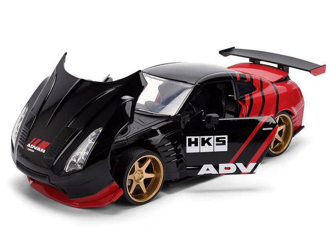 2009 Nissan GT-R (R35) Ben Sopra "Advan" Black and Red "JDM Tuners" Series 1/24 Diecast Model Car by Jada-Jada-ModelCars.com