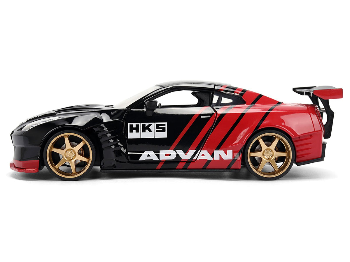 2009 Nissan GT-R (R35) Ben Sopra "Advan" Black and Red "JDM Tuners" Series 1/24 Diecast Model Car by Jada-Jada-ModelCars.com