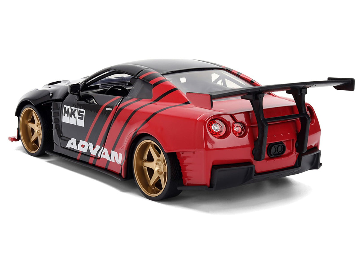 2009 Nissan GT-R (R35) Ben Sopra "Advan" Black and Red "JDM Tuners" Series 1/24 Diecast Model Car by Jada-Jada-ModelCars.com