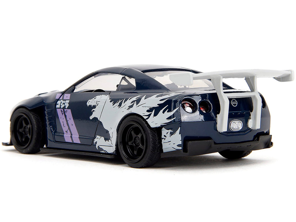 2009 Nissan GT-R (R35) Ben Sopra Dark Blue with Graphics "Godzilla" "Hollywood Rides" Series 1/32 Diecast Model Car by Jada-Jada-ModelCars.com