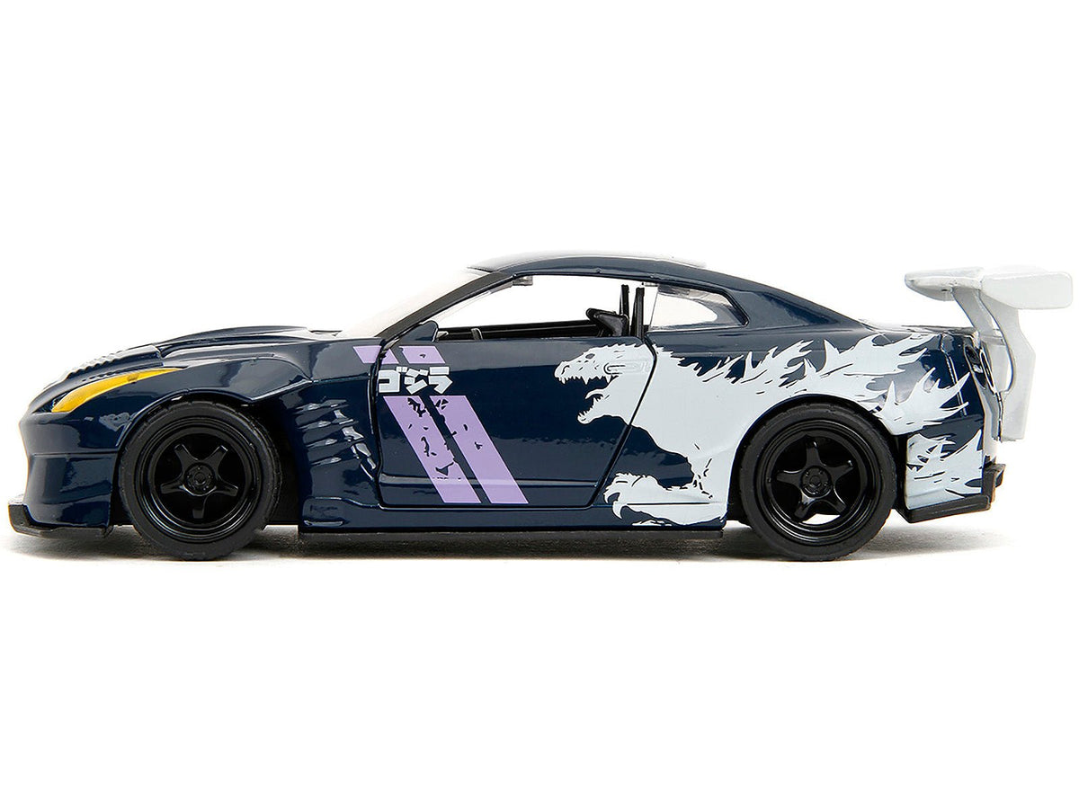 2009 Nissan GT-R (R35) Ben Sopra Dark Blue with Graphics "Godzilla" "Hollywood Rides" Series 1/32 Diecast Model Car by Jada-Jada-ModelCars.com