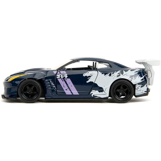 2009 Nissan GT-R (R35) Ben Sopra Dark Blue with Graphics "Godzilla" "Hollywood Rides" Series 1/32 Diecast Model Car by Jada-Jada-ModelCars.com