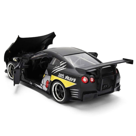 2009 Nissan GT-R (R35) Ben Sopra Matt Black with "Mechagodzilla" Graphics "Hollywood Rides" Series 1/24 Diecast Model Car by Jada-Jada-ModelCars.com