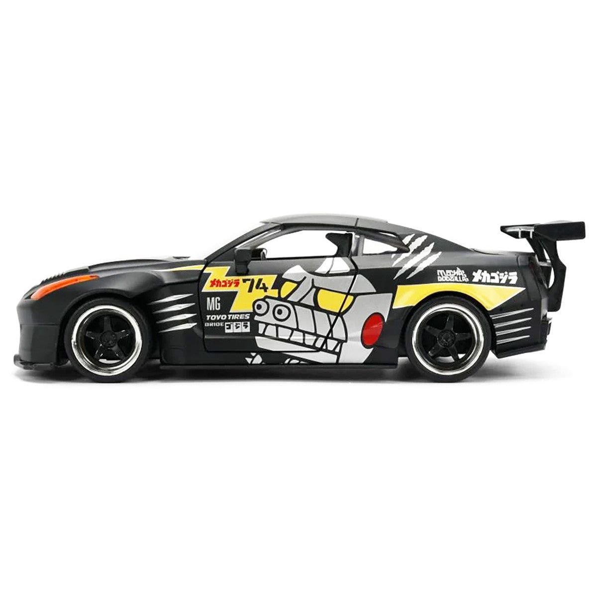 2009 Nissan GT-R (R35) Ben Sopra Matt Black with "Mechagodzilla" Graphics "Hollywood Rides" Series 1/24 Diecast Model Car by Jada-Jada-ModelCars.com