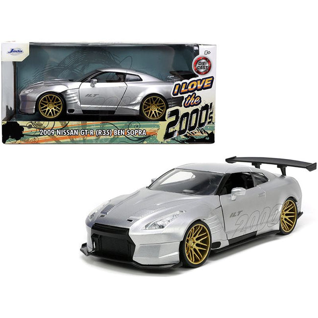 2009 Nissan GT-R (R35) Ben Sopra Silver "I Love the 2000's" Series 1/24 Diecast Model Car by Jada-Jada-ModelCars.com