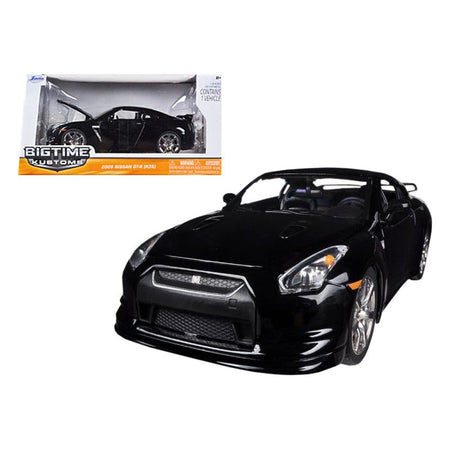 2009 Nissan GT-R R35 Black 1/24 Diecast Car Model by Jada-Jada-ModelCars.com