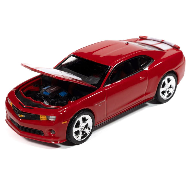 2010 Chevrolet Camaro RS/SS Victory Red with White Stripes "Modern Muscle" Series 1/64 Diecast Model Car by Auto World-Autoworld-ModelCars.com