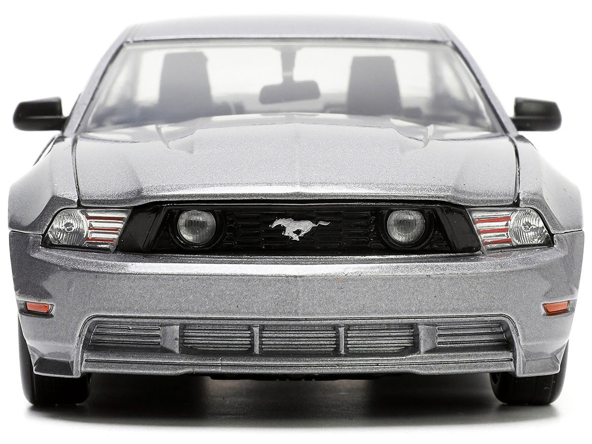 2010 Ford Mustang GT Gray Metallic with Flames "Ford Motor Company" "Bigtime Muscle" Series 1/24 Diecast Model Car by Jada-Jada-ModelCars.com