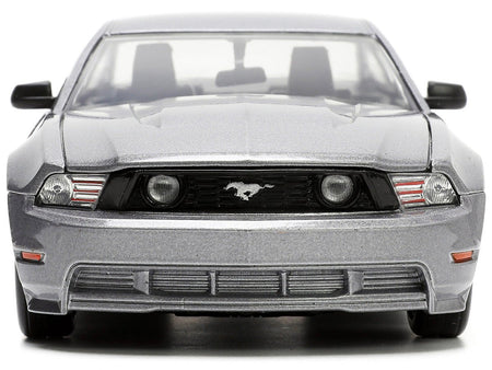 2010 Ford Mustang GT Gray Metallic with Flames "Ford Motor Company" "Bigtime Muscle" Series 1/24 Diecast Model Car by Jada-Jada-ModelCars.com