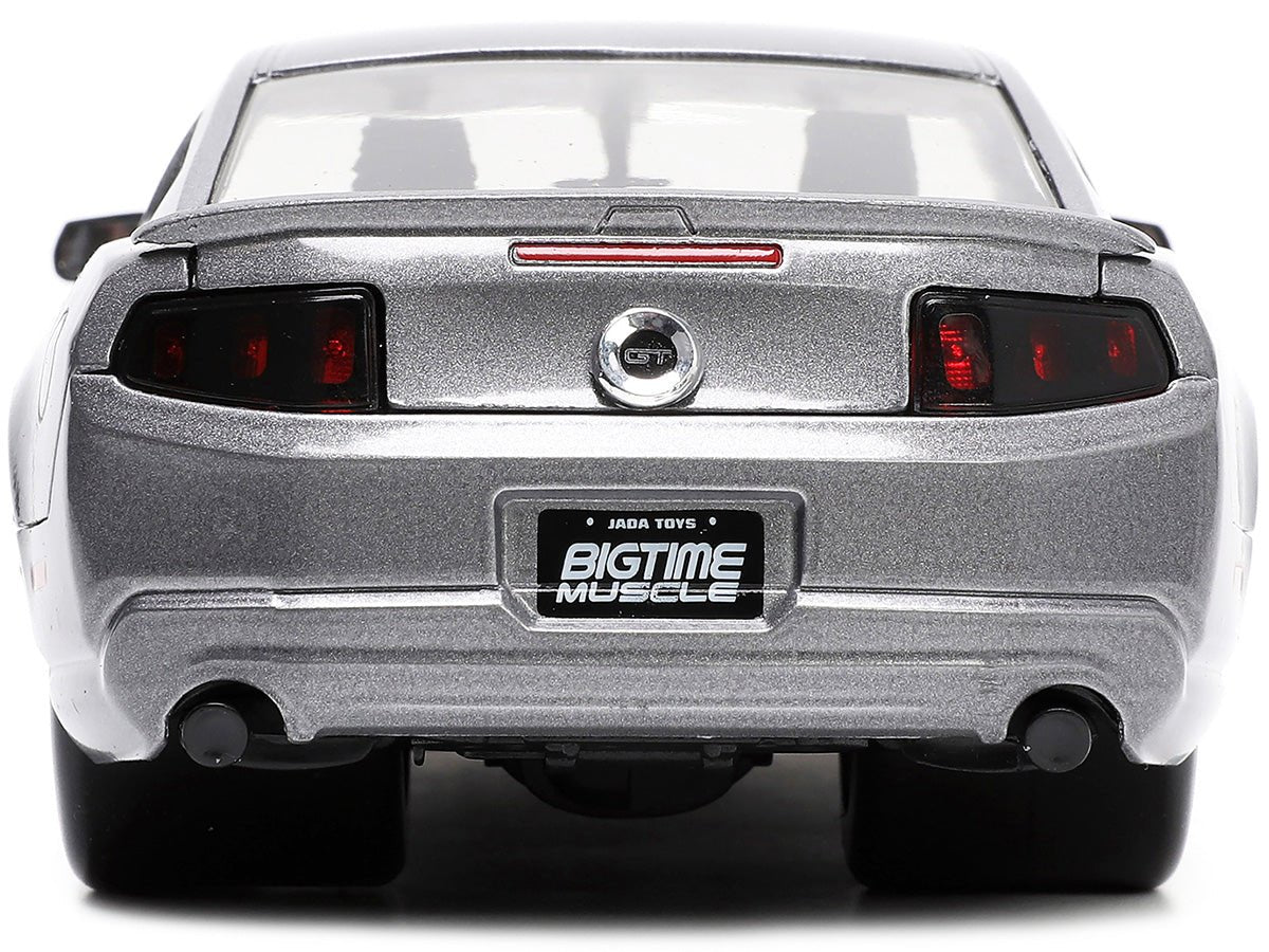 2010 Ford Mustang GT Gray Metallic with Flames "Ford Motor Company" "Bigtime Muscle" Series 1/24 Diecast Model Car by Jada-Jada-ModelCars.com