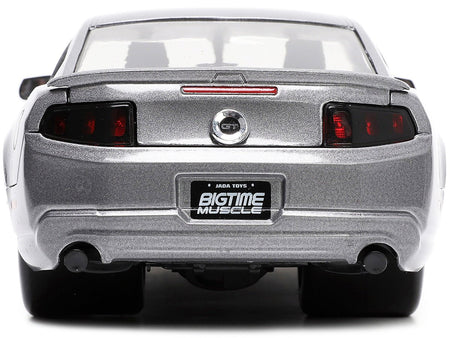 2010 Ford Mustang GT Gray Metallic with Flames "Ford Motor Company" "Bigtime Muscle" Series 1/24 Diecast Model Car by Jada-Jada-ModelCars.com