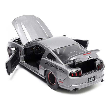 2010 Ford Mustang GT Gray Metallic with Flames "Ford Motor Company" "Bigtime Muscle" Series 1/24 Diecast Model Car by Jada-Jada-ModelCars.com