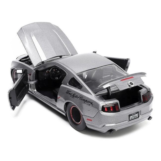 2010 Ford Mustang GT Gray Metallic with Flames "Ford Motor Company" "Bigtime Muscle" Series 1/24 Diecast Model Car by Jada - Jada - ModelCars.com