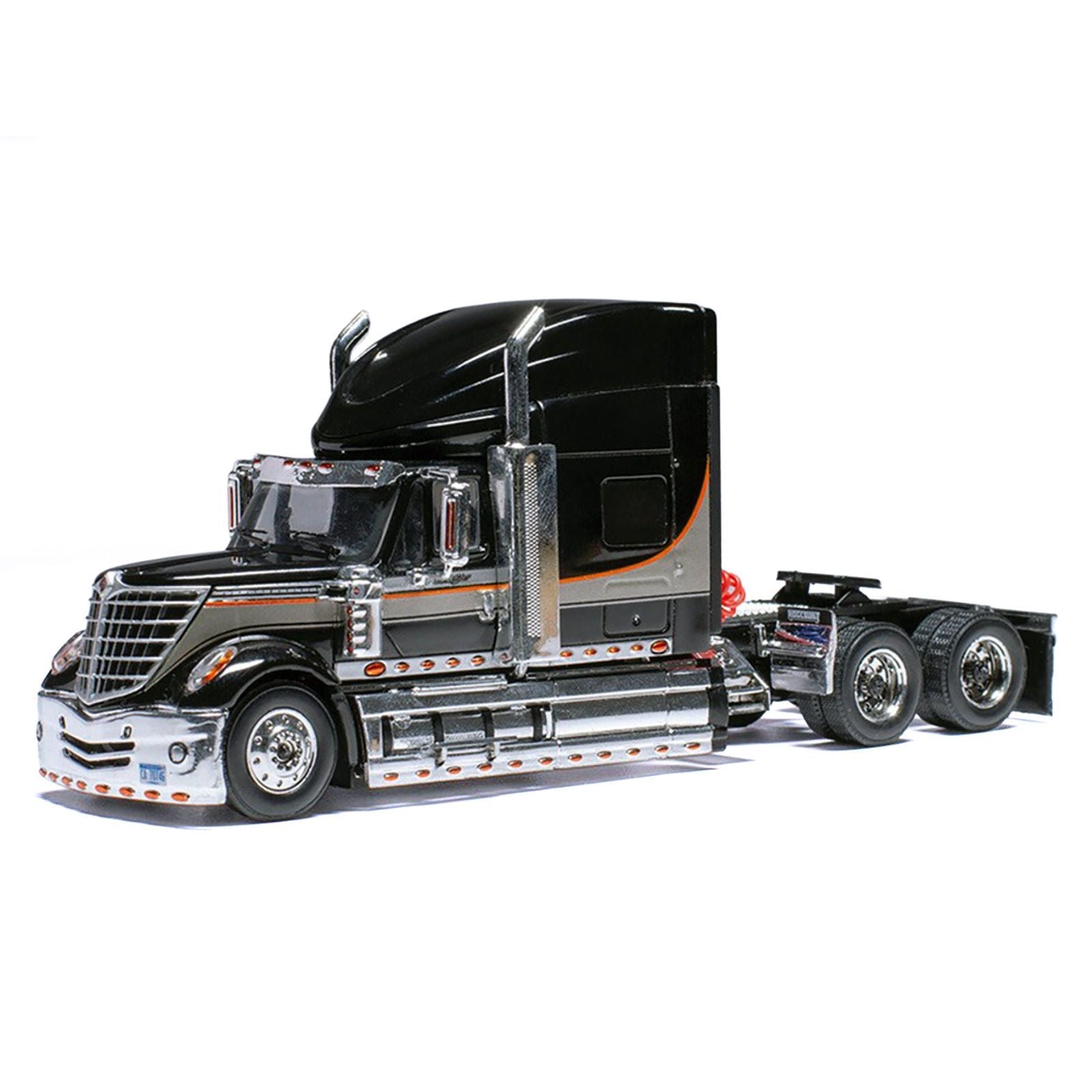2010 International Lonestar Truck Tractor Black with Silver Stripes 1/64 Diecast Model by IXO Models - IXO - ModelCars.com