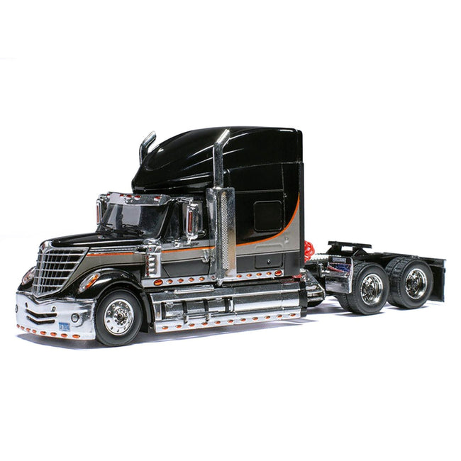 2010 International Lonestar Truck Tractor Black with Silver Stripes 1/64 Diecast Model by IXO Models-IXO-ModelCars.com