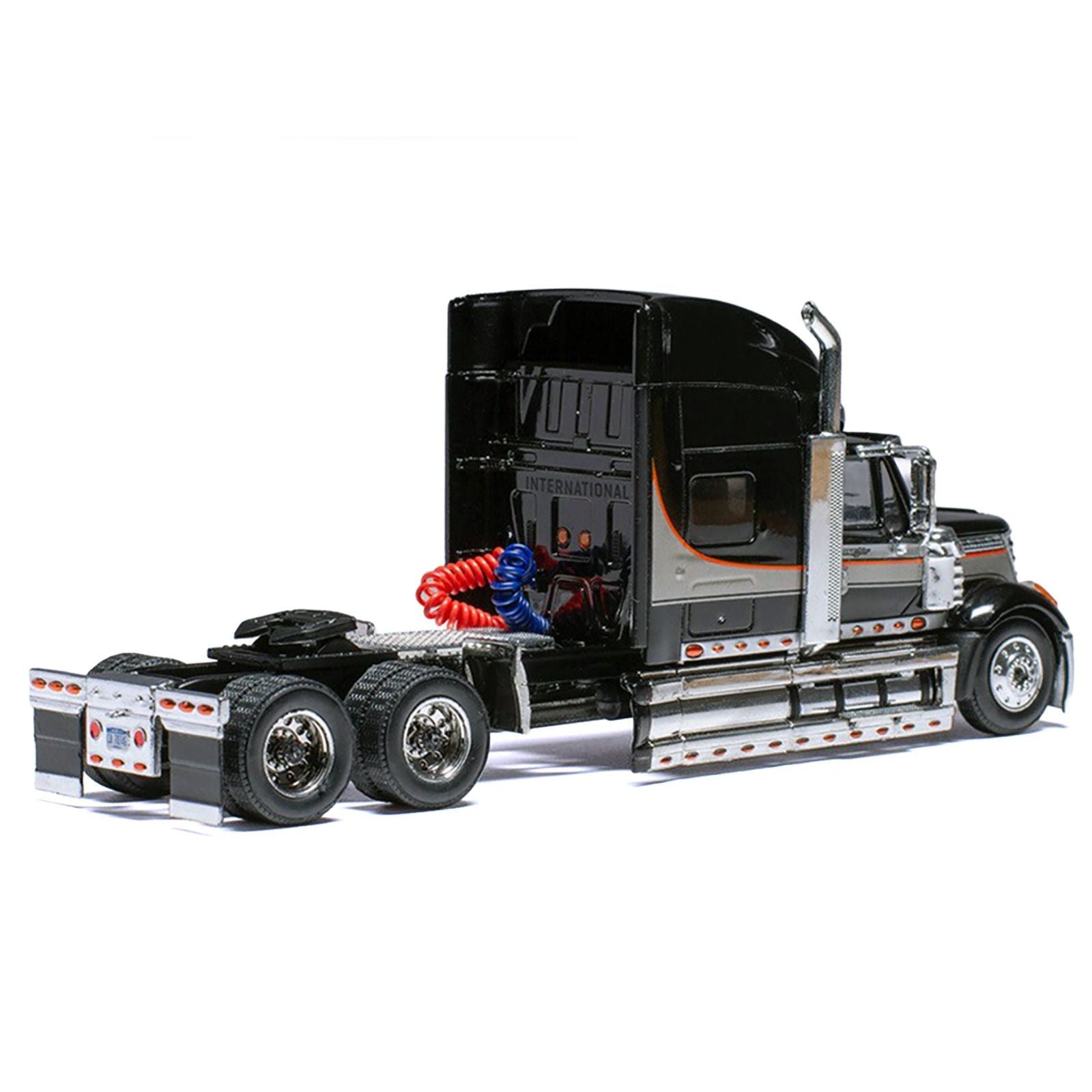 2010 International Lonestar Truck Tractor Black with Silver Stripes 1/64 Diecast Model by IXO Models - IXO - ModelCars.com