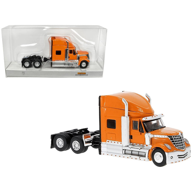 2010 International Lonestar Truck Tractor Orange 1/87 (HO) Scale Model Car by Brekina-Brekina-ModelCars.com