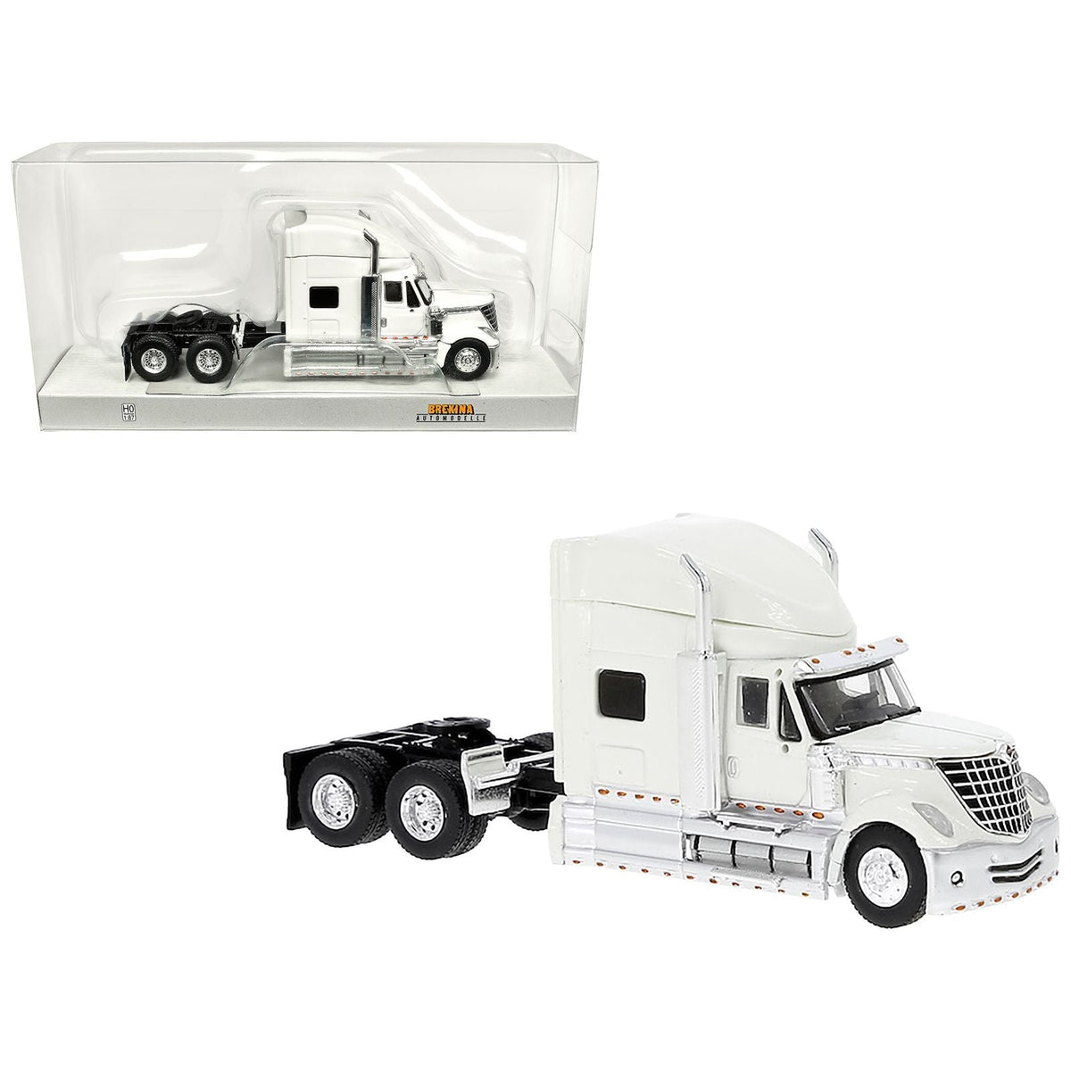2010 International Lonestar Truck Tractor White 1/87 (HO) Scale Model Car by Brekina-Brekina-ModelCars.com