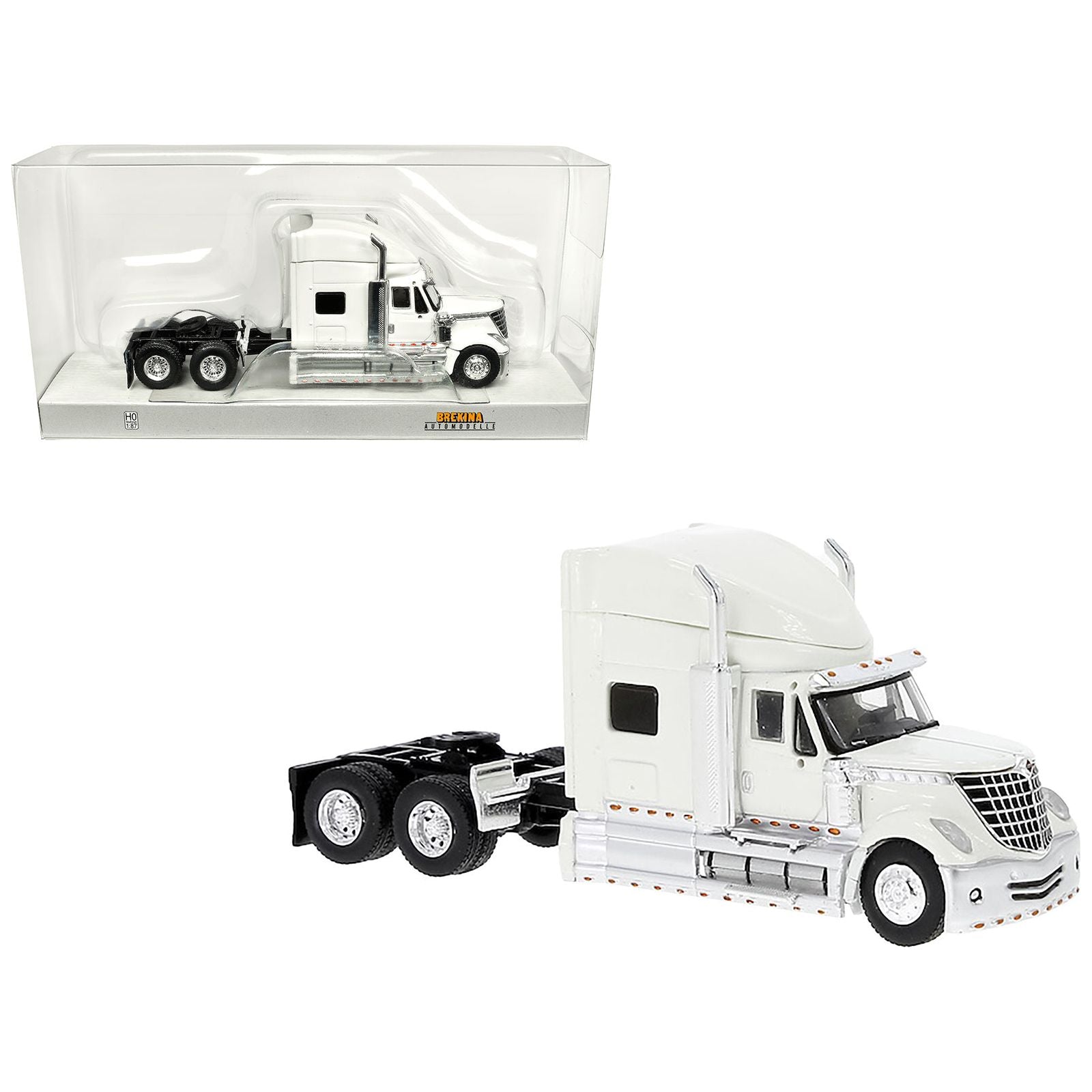2010 International Lonestar Truck Tractor White 1/87 (HO) Scale Model Car by Brekina - Brekina - ModelCars.com
