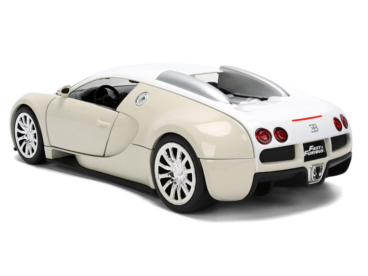 2011 Bugatti Veyron White and Tan "Furious 7" (2015) Movie "25 Years of Fast & Furious" Series 1/24 Diecast Model Car by Jada-Jada-ModelCars.com